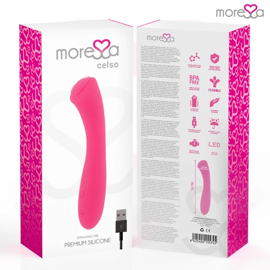 Celso Premium, vibrator cu silicon premium, reîncărcabil, roz