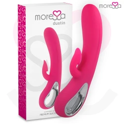 Vibrator tip iepuraș cu aspirație clitoridiană, silicon premium, Negru