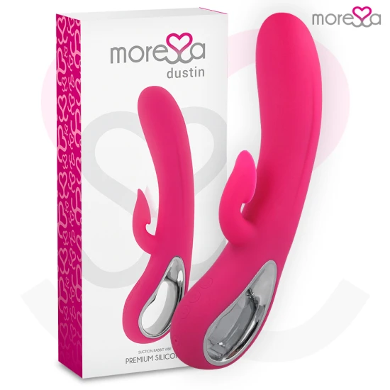 Vibrator tip iepuraș cu aspirație clitoridiană, silicon premium, Negru