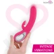 Vibrator tip iepuraș cu aspirație clitoridiană, silicon premium, Negru