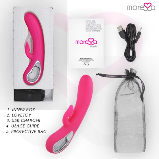 Vibrator tip iepuraș cu aspirație clitoridiană, silicon premium, Negru