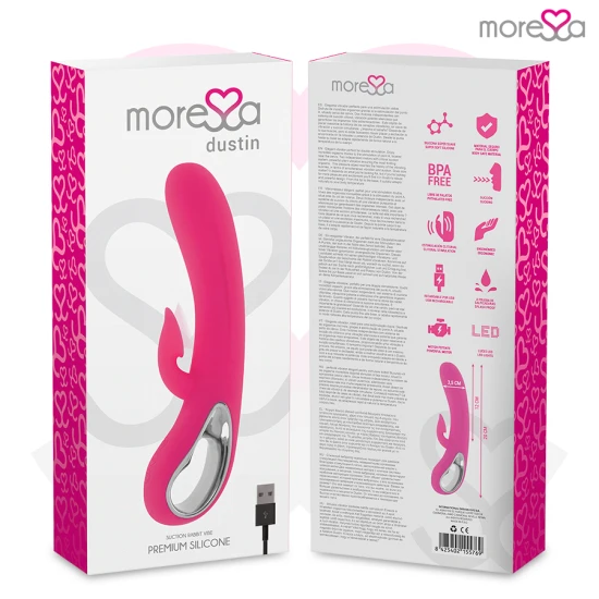 Vibrator tip iepuraș cu aspirație clitoridiană, silicon premium, Negru