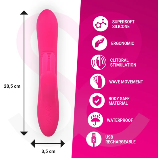Ethan Premium, vibrator cu silicon premium, reîncărcabil, Roz