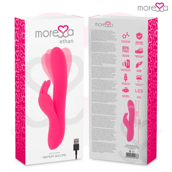 Ethan Premium, vibrator cu silicon premium, reîncărcabil, Roz