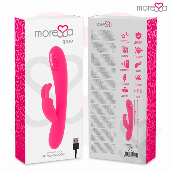 Vibrator tip iepuraș, silicon premium, reîncărcabil, Roz