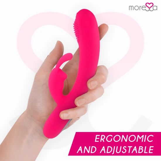 Vibrator tip iepuraș, silicon premium, reîncărcabil, Roz
