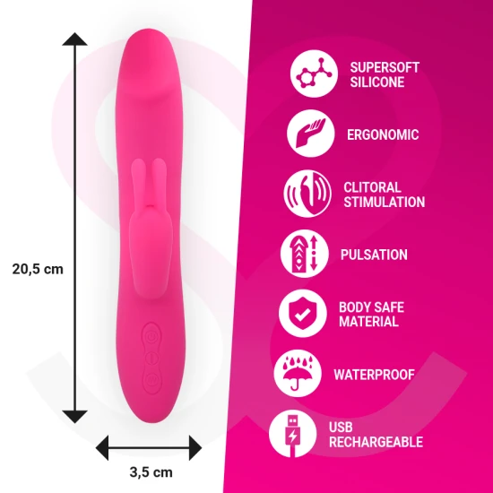 Vibrator tip iepuraș premium din silicon, reîncărcabil, pentru stimulare clitoridiană