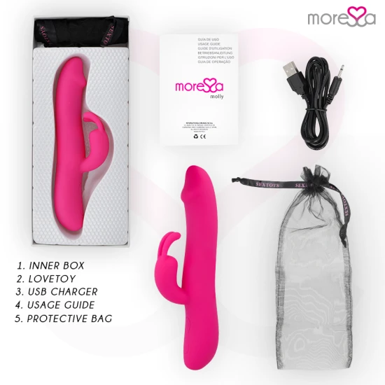 Vibrator tip iepuraș premium din silicon, reîncărcabil, pentru stimulare clitoridiană