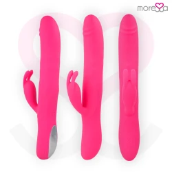 Vibrator premium cu rotație multiplă, Roz
