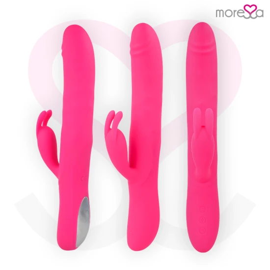 Vibrator premium cu rotație multiplă, Roz