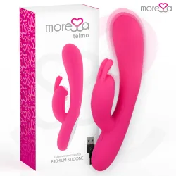 Telmo Premium, vibrator iepuraș din silicon, reîncărcabil, Roz