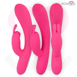 Telmo Premium, vibrator iepuraș din silicon, reîncărcabil, Roz