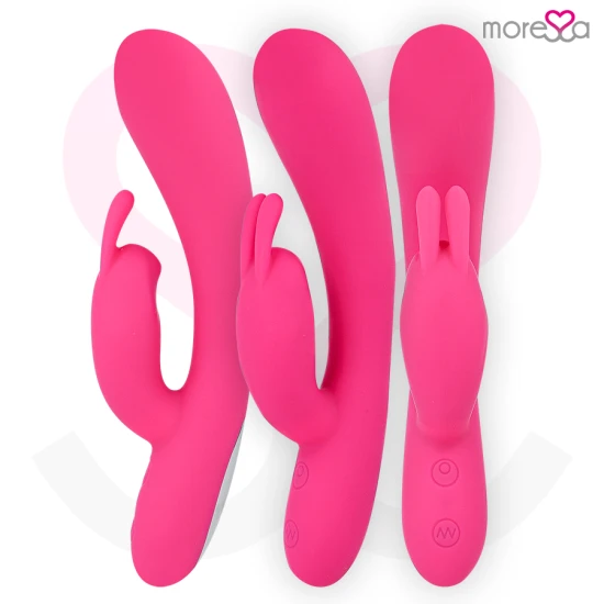 Telmo Premium, vibrator iepuraș din silicon, reîncărcabil, Roz