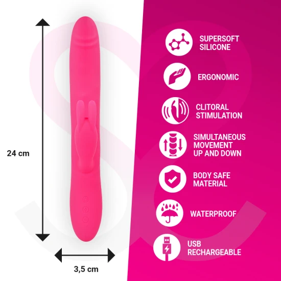 Jucărie sexuală tip vibrator premium reîncărcabil din silicon, Roz