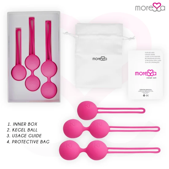 Set premium bile chinezești din silicon, Roz