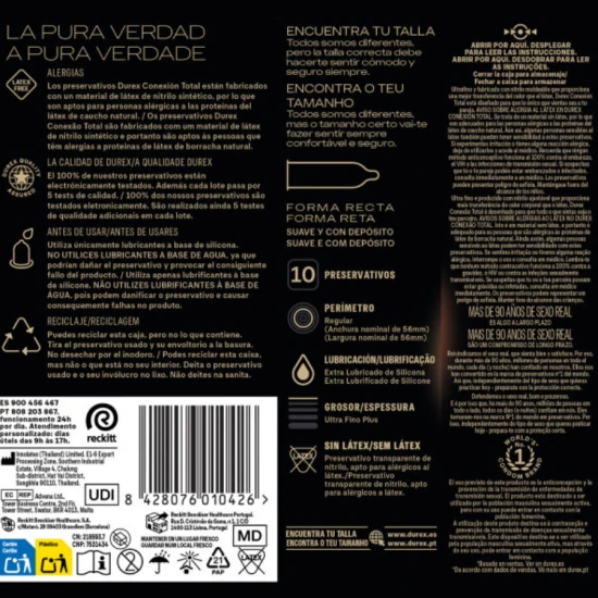 DUREX - Total Connection XL Ultra Fine Plus, Latex Free