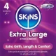 Set de 4 prezervative Premium Extra Large, Roz