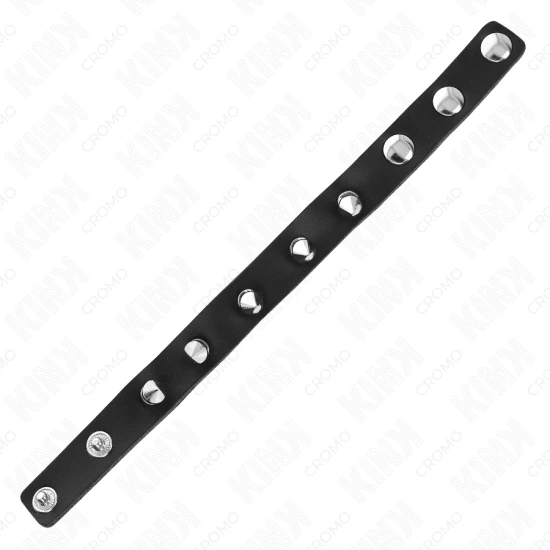 Inel penis din piele cu țepi, 21.5 x 1.6 cm