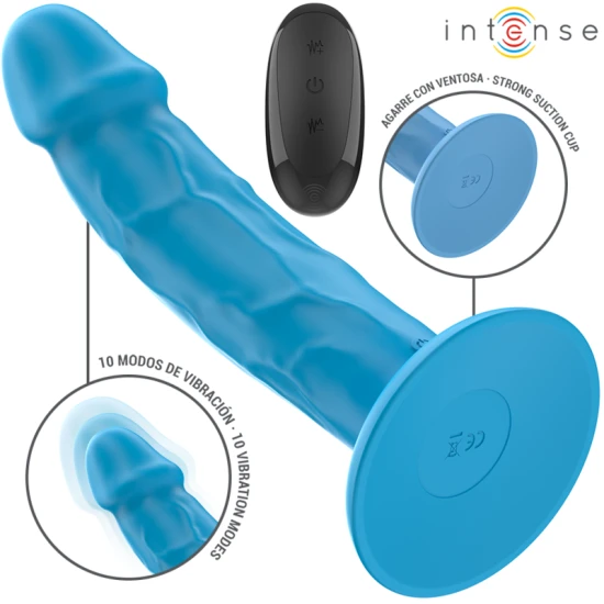 Vibrator Realistic Phoebe - 10 Vibrații, Albastru, Control de la Distanță