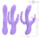 Vibrator Triple MIKO - Stimulator Vaginal, Clitoral și Anal, Mov, 7 Vibrații