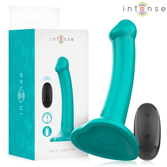 INTENSE - Vibrator cu ventuză, Albastru, Telecomandă, 10 moduri de vibrații