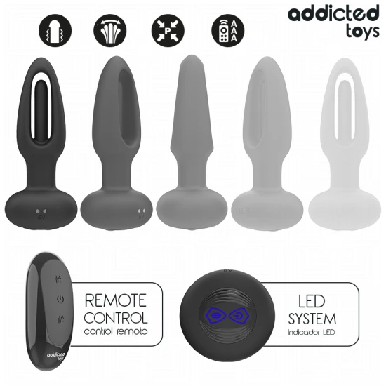 Plug anal cu limbă vibratoare și telecomandă