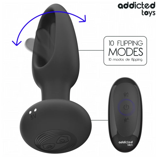 Plug anal cu limbă vibratoare și telecomandă