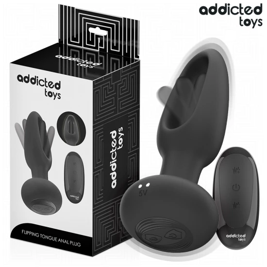 Plug anal cu limbă vibratoare și telecomandă
