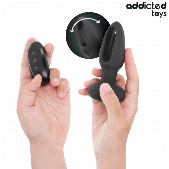 Plug anal cu limbă vibratoare și telecomandă