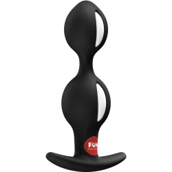 Plug anal B-Balls Duo din silicon, negru