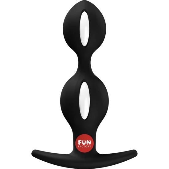 Plug anal B-Balls Duo din silicon, negru