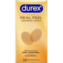 DUREX - Prezervative fără latex RealFeel, Transparent, 12 unități