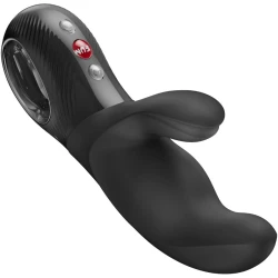 Vibrator MISS BI Rabbit din silicon, negru, IPX7, reincarcabil USB-C