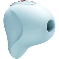 Vibrator cu Air Pulse din silicon, Ice Blue, SEDUCTION
