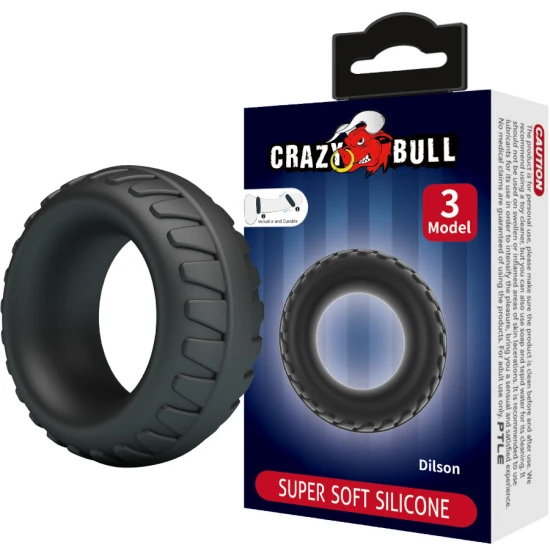 Inel erotic din silicon, negru, universal