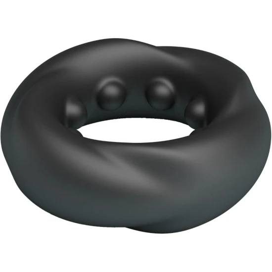 Inel penis din silicon, negru, Model 4