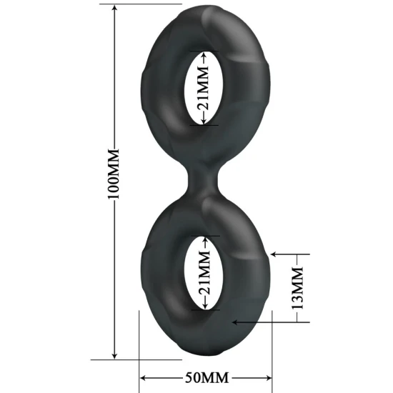 Inel dublu din silicon Radwan Model 19, Roz