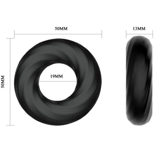 Inel din silicon tip spiral, Negru