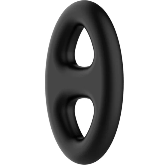 Inel dublu oval din silicon, Roz