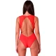Body sexy EVALIE - Decupat, Roșu, L/XL