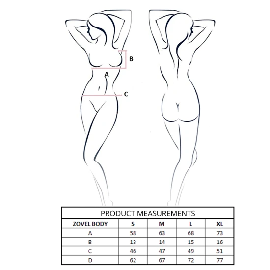 ZOVEL - Body tip plasă, Roz S/M