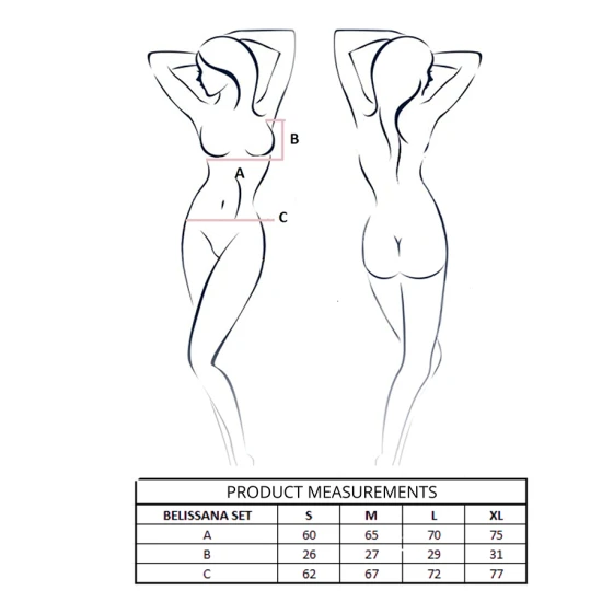 PASSION - Set sutien + chiloți tip bralette, Alb S/M