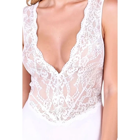 Body sexy EVALIE - Decupat, Alb, S/M