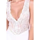 Body sexy EVALIE - Decupat, Alb, S/M