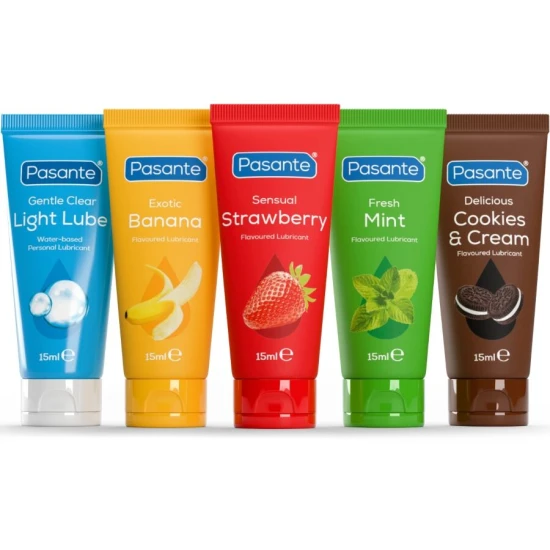 Pachet mixt de lubrifianți aromatizați, 5 unități x 15 ml