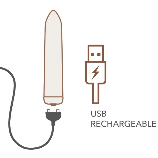 Model Bullet Vibrator Reîncărcabil, Roz auriu