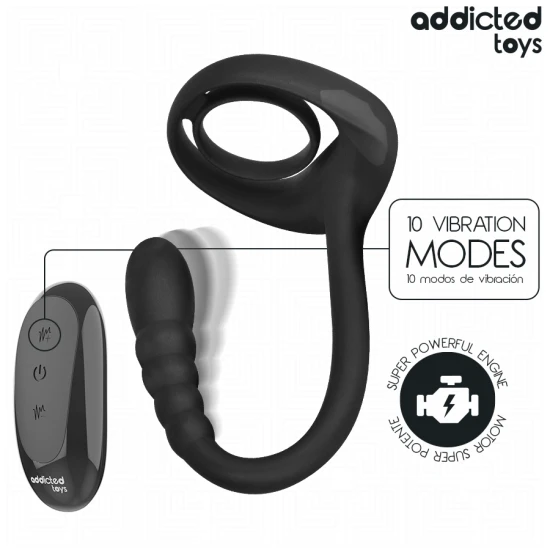 Inel vibrator pentru penis cu stimulare P-spot, telecomandă