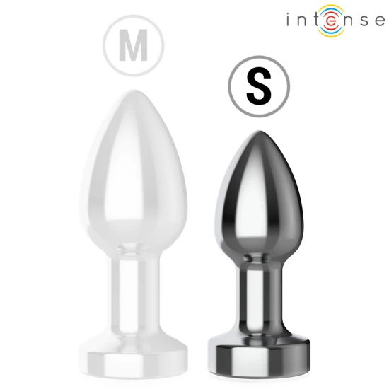 INTENSE - Plug anal metal vibrat cu lumini LED și telecomandă, mărimea S