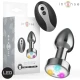 INTENSE - Plug anal metal vibrat cu lumini LED și telecomandă, mărimea S