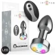 INTENSE - Plug anal metalic vibrat cu lumini LED și telecomandă - Mărime M